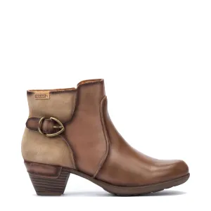 Pikolinos Damen Rotterdam Leder Stiefeletten mit Seitlichem Reißverschluss in Siena Beige