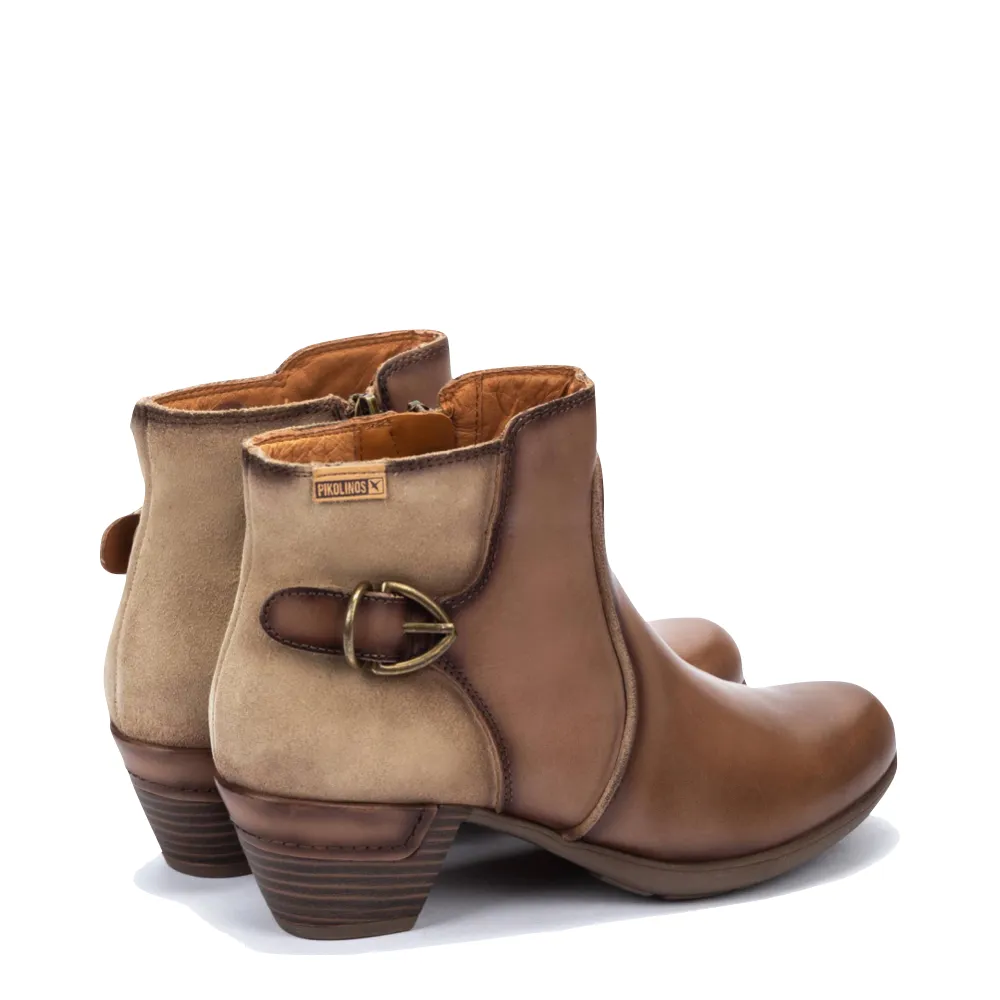 Pikolinos Damen Rotterdam Leder Stiefeletten mit Seitlichem Reißverschluss in Siena Beige