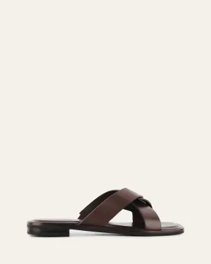 PIPER FLAT SLIDES SCHOKOLADENLEDER