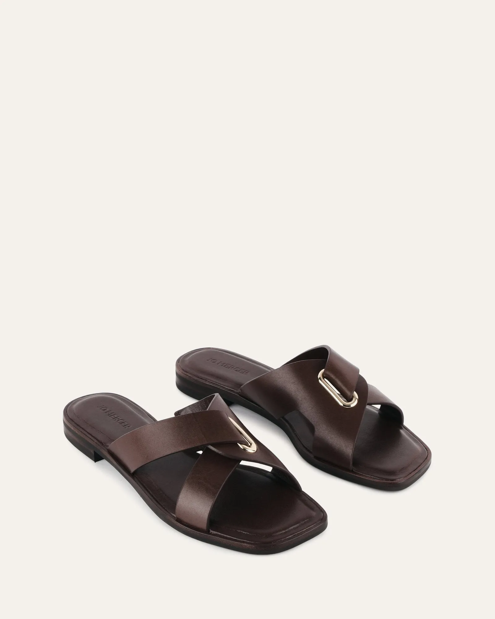 PIPER FLAT SLIDES SCHOKOLADENLEDER