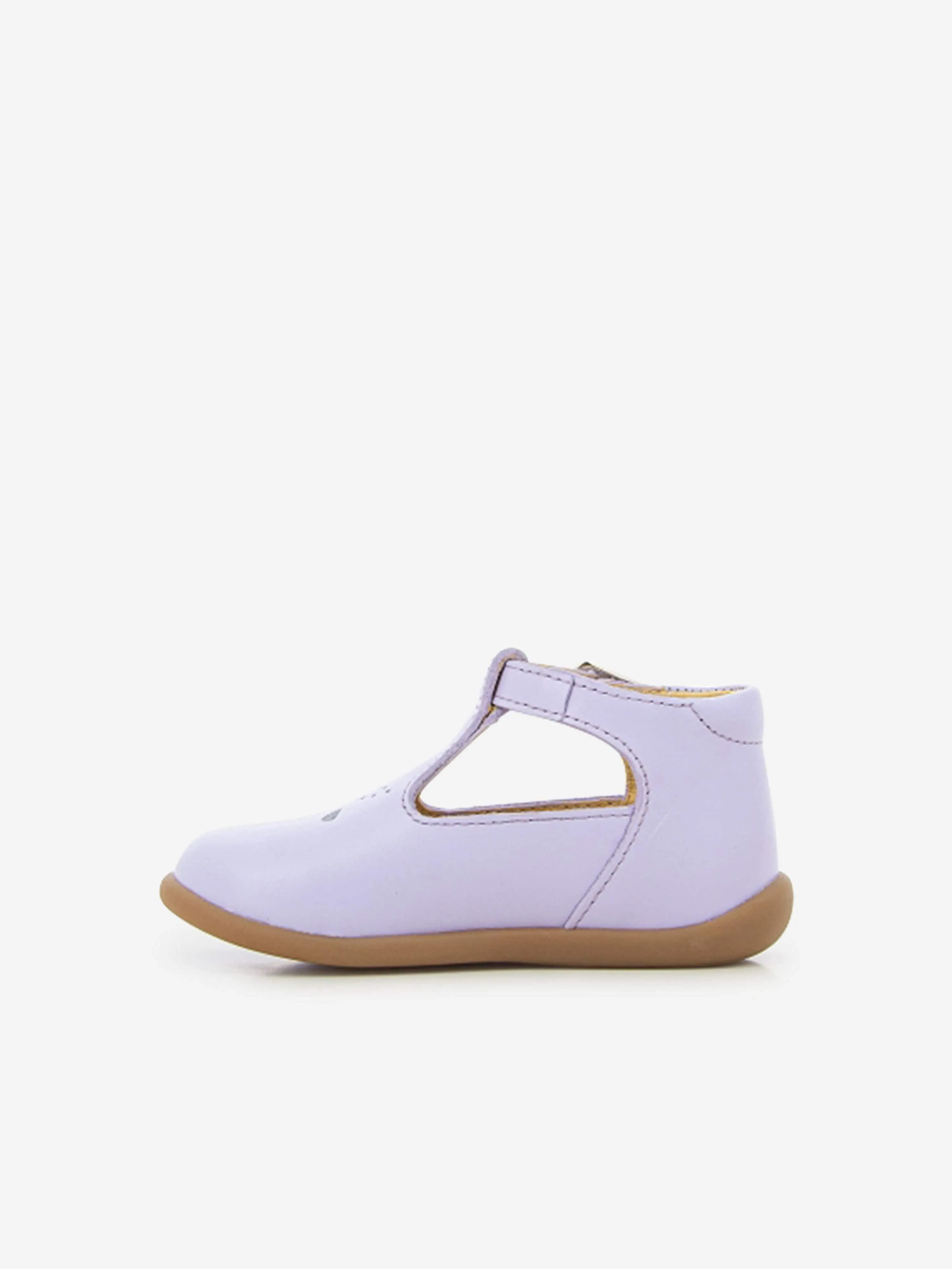 Pom D'Api Baby Mädchen Leder Steh-Salome Schuhe in Lila
