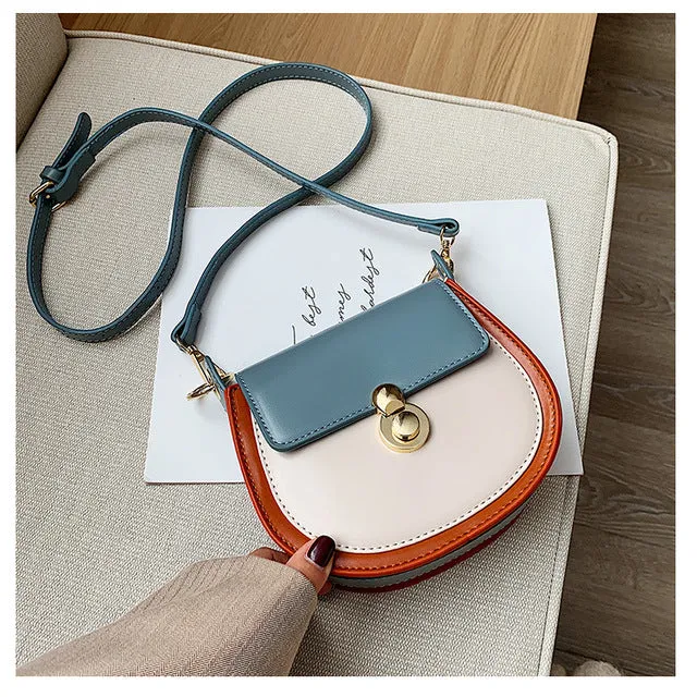 PU-Leder Umhängetasche mit Kontrastfarben für Damen 2020 Modische kleine Schultertasche Damenhandtaschen und Geldbörsen Reisetaschen Fashion Nova Taschen