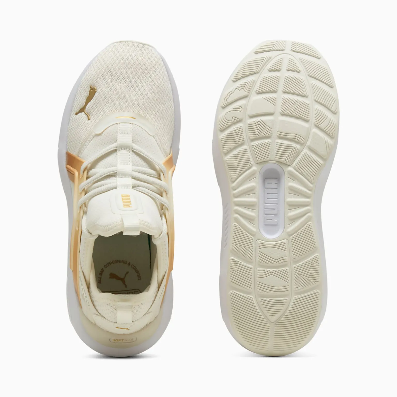 PUMA DAMEN ENZO WEIß/GOLD LAUFSCHUHE