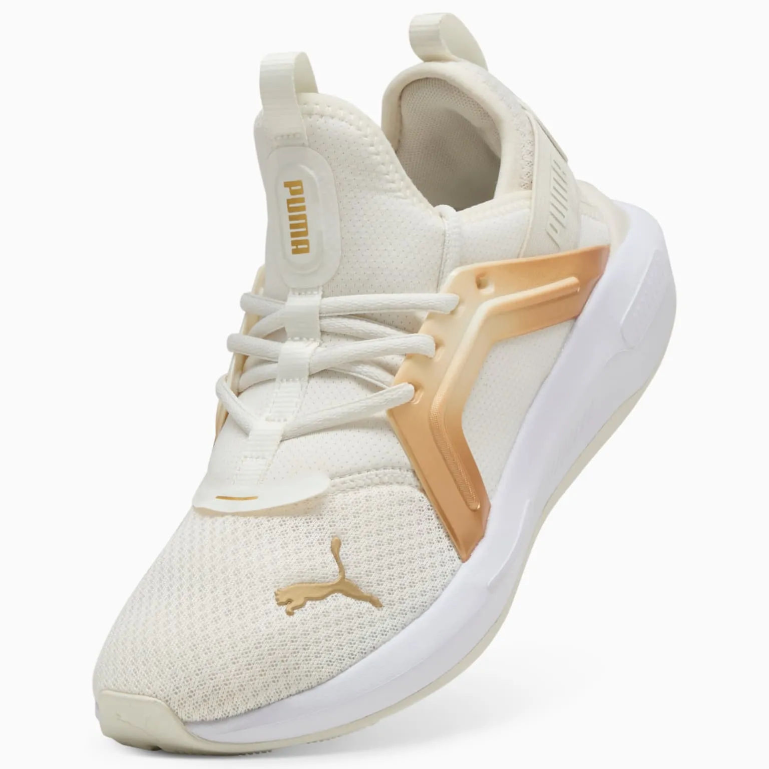 PUMA DAMEN ENZO WEIß/GOLD LAUFSCHUHE