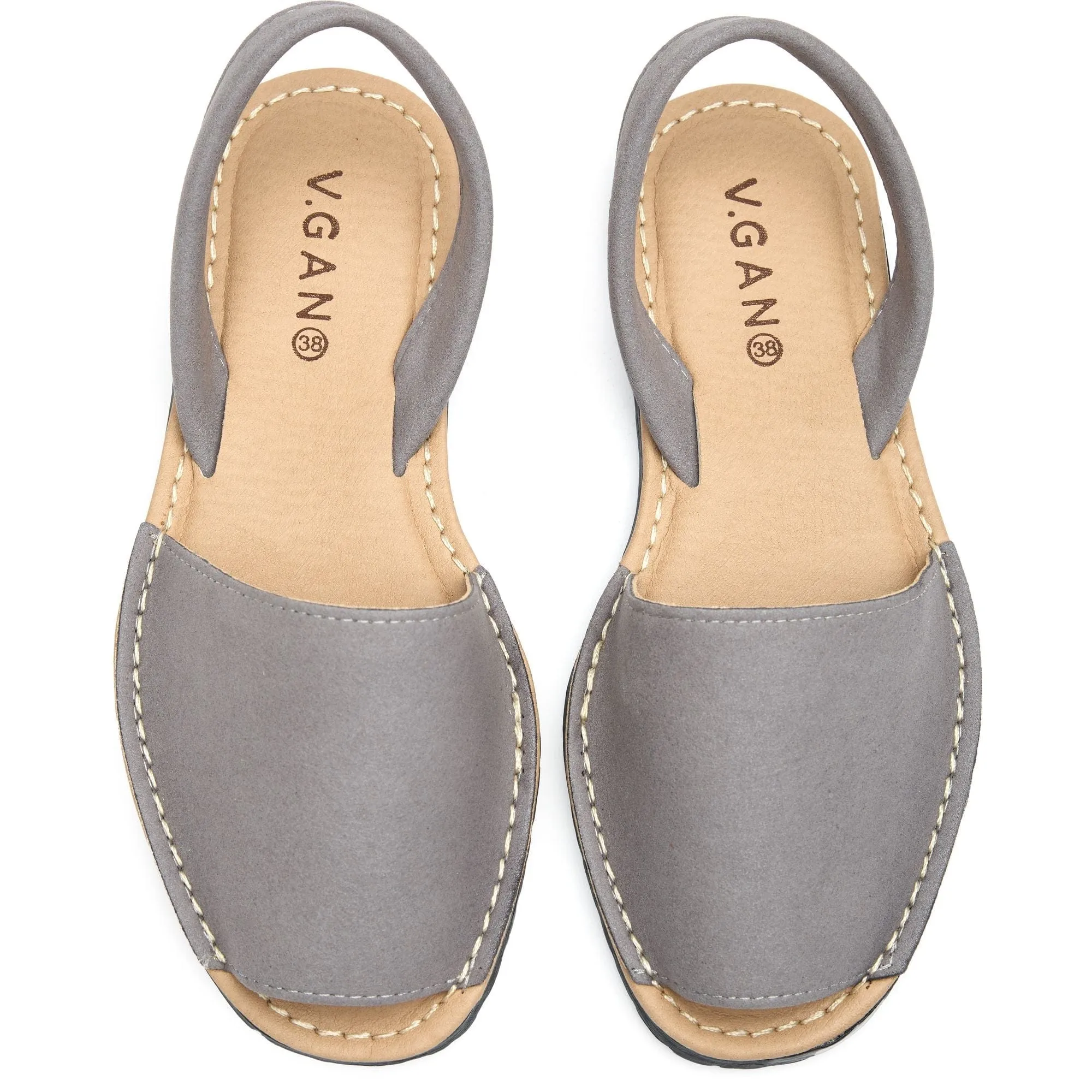 Rambu Damen Vegan Wildleder Menorca Sandalen | Grau