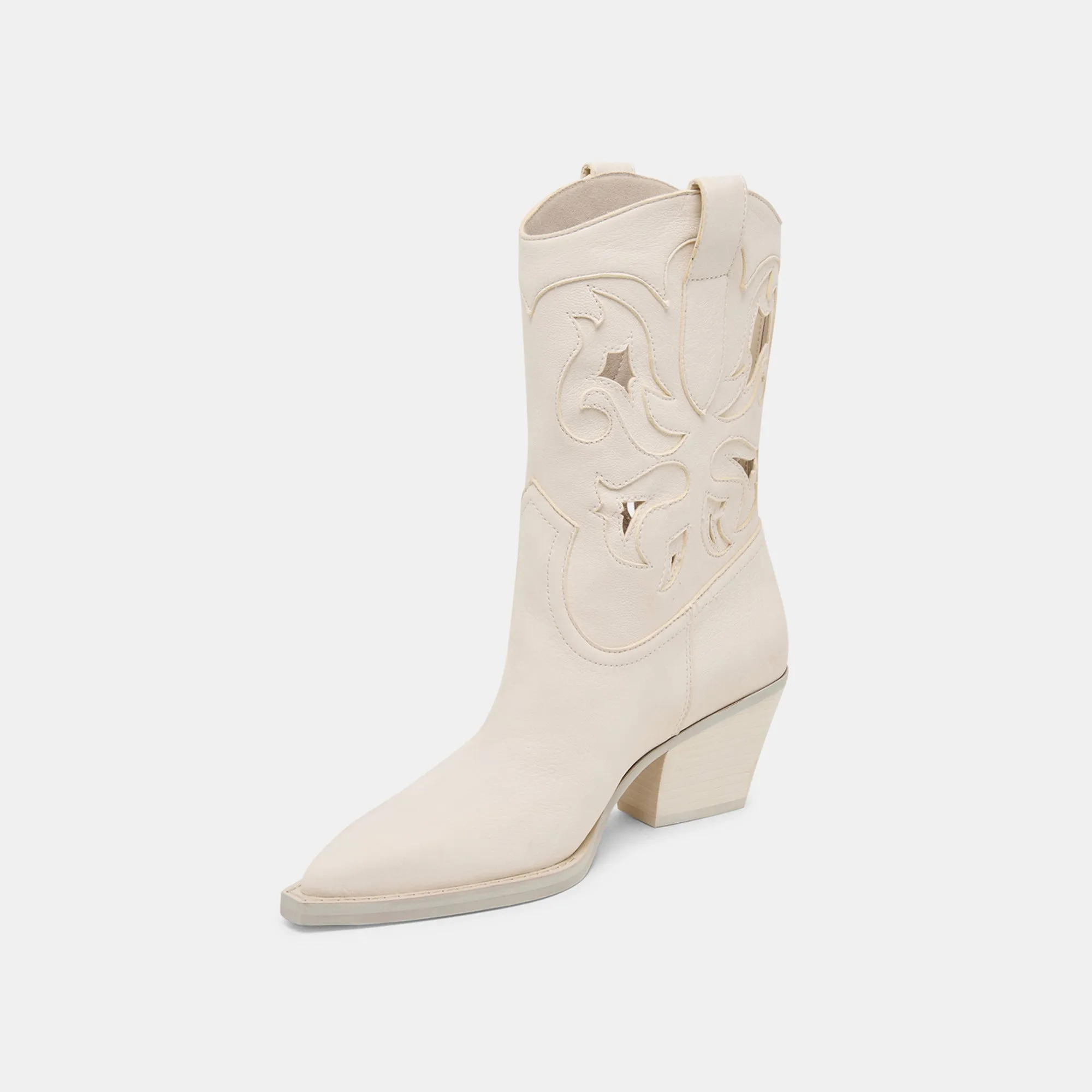 RAVENA STIEFEL IN OFF-WHITE NUBUCK