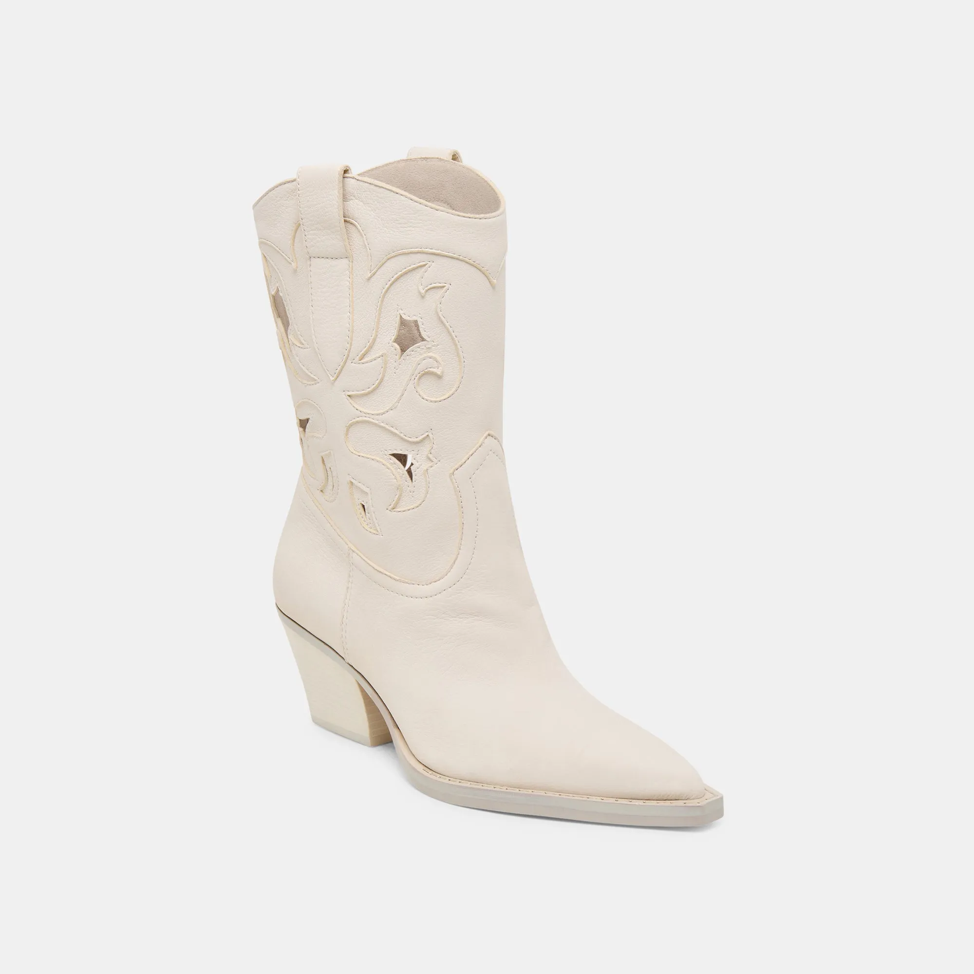 RAVENA STIEFEL IN OFF-WHITE NUBUCK