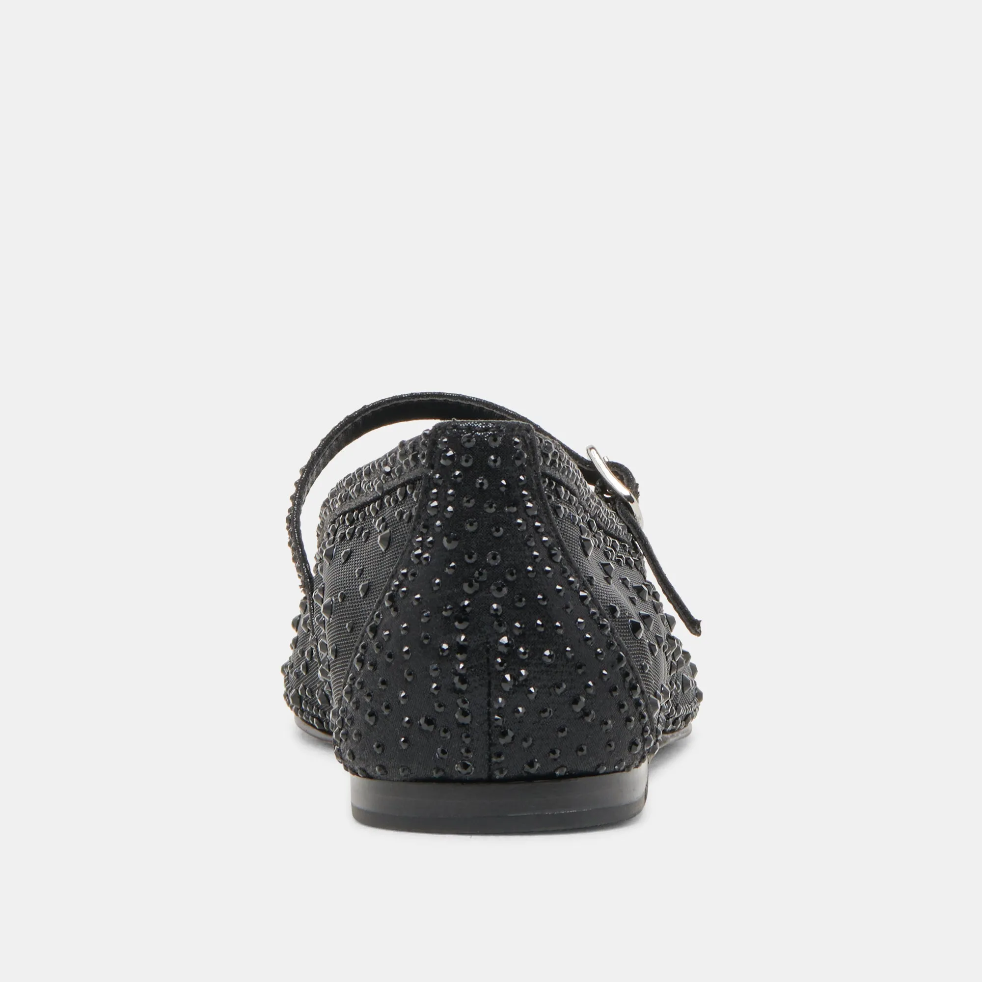 REYES CRYSTAL BALLET FLATS SCHWARZES MESH