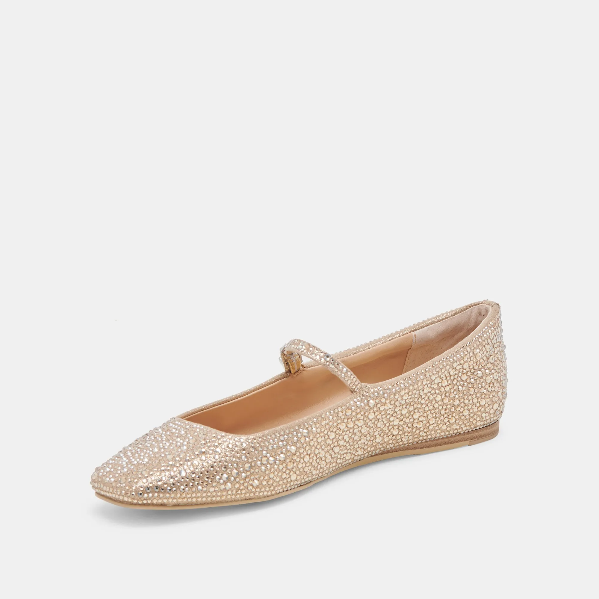 REYES BALLERINAS MIT KRISTALLBESATZ IN HELLGOLD