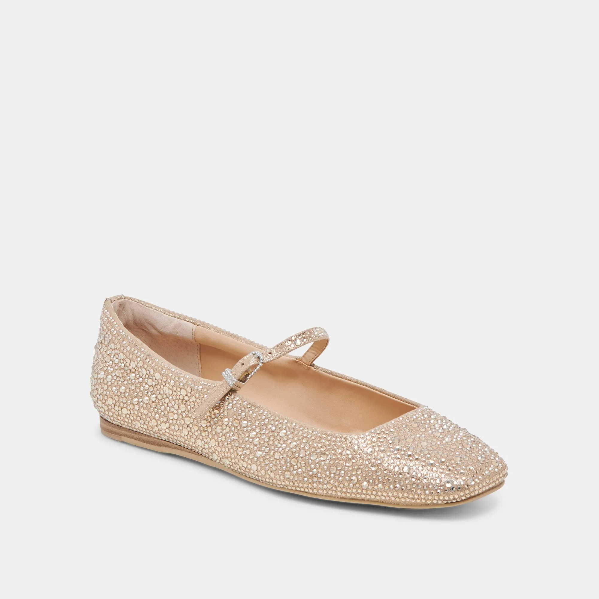 REYES BALLERINAS MIT KRISTALLBESATZ IN HELLGOLD
