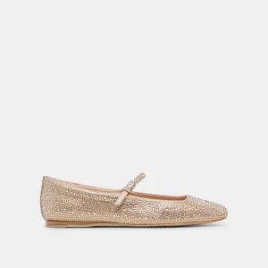 REYES BALLERINAS MIT KRISTALLBESATZ IN HELLGOLD