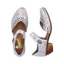 Rieker Schuhe 43753-90 Silber Metallic Mary Jane