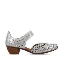 Rieker Schuhe 43753-90 Silber Metallic Mary Jane