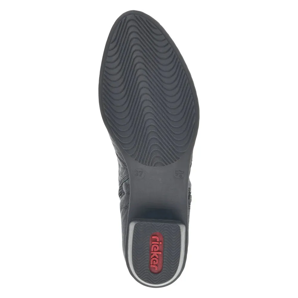 Rieker Schuhe Y07A8-01 Knöchel seitlicher Reißverschluss Bund Schwarz