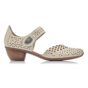 Rieker Damen 43753-60 Mirjam Creme Leder Rieker Schuhe