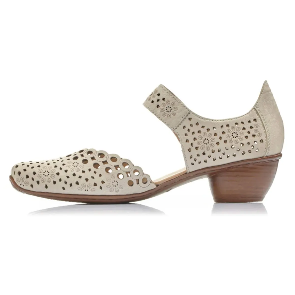 Rieker Damen 43753-60 Mirjam Creme Leder Rieker Schuhe