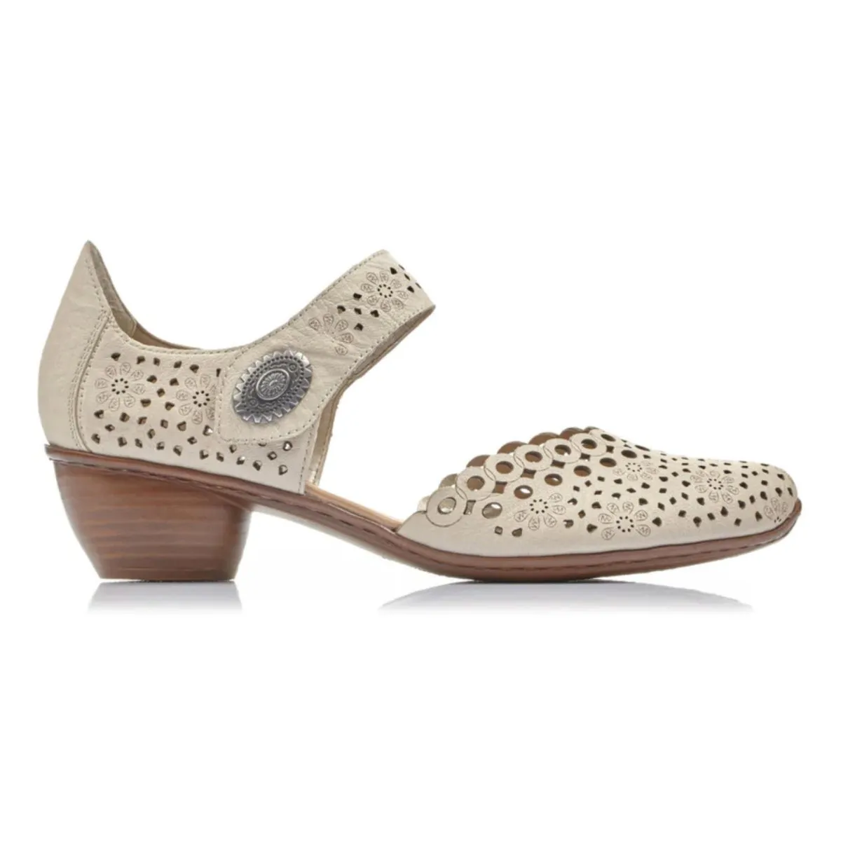 Rieker Damen 43753-60 Mirjam Creme Leder Rieker Schuhe