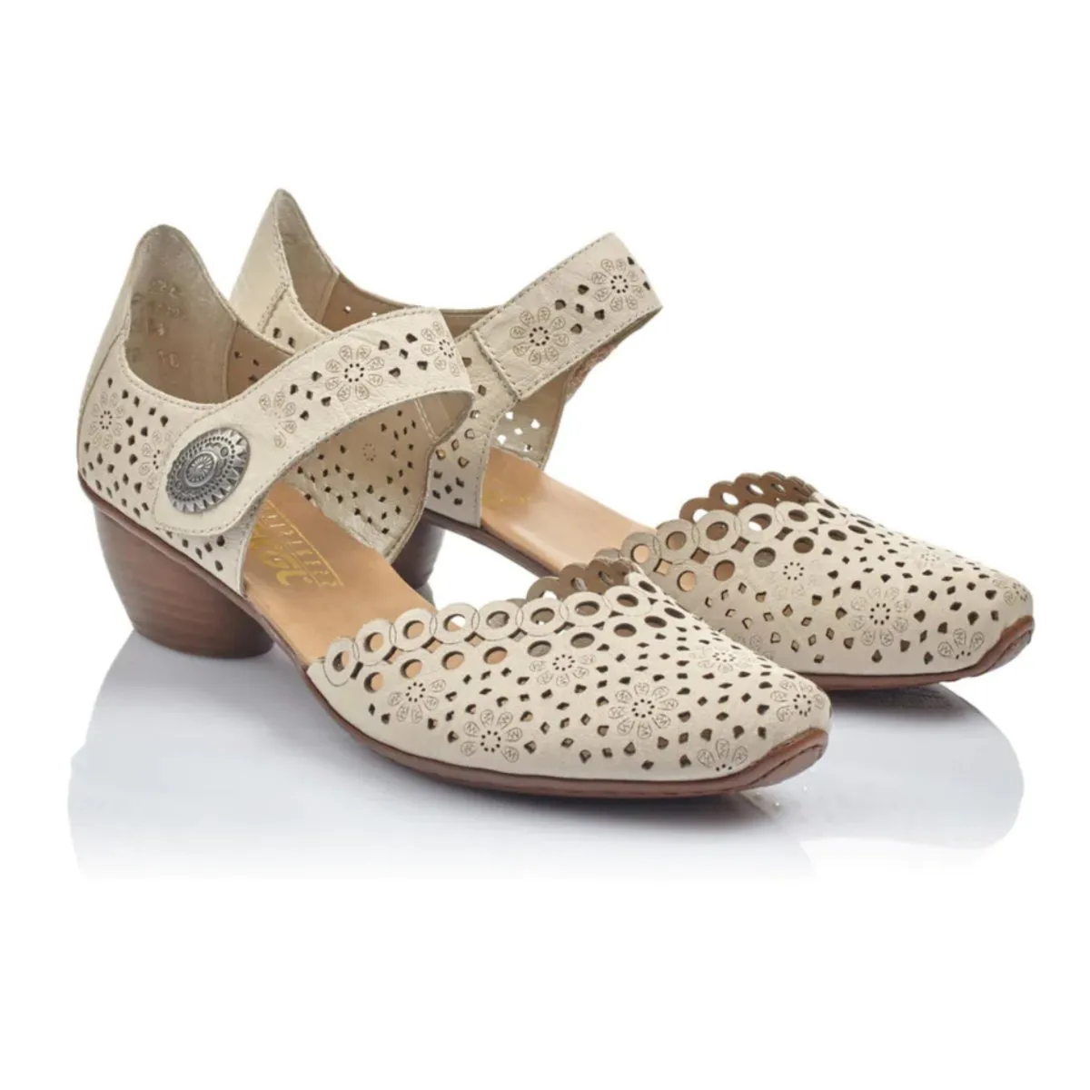 Rieker Damen 43753-60 Mirjam Creme Leder Rieker Schuhe
