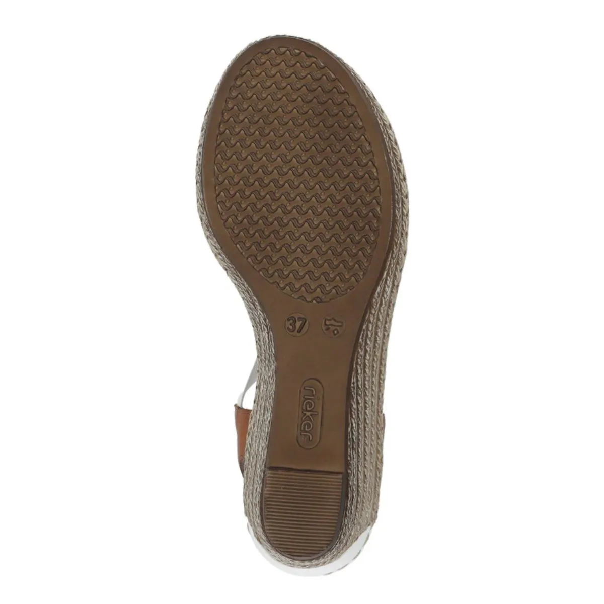 Rieker Damen 624H6-81 Weiß/Braun Leder