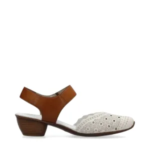Rieker Damen Mirjam 03 Mary Jane in Creme/Cayenne