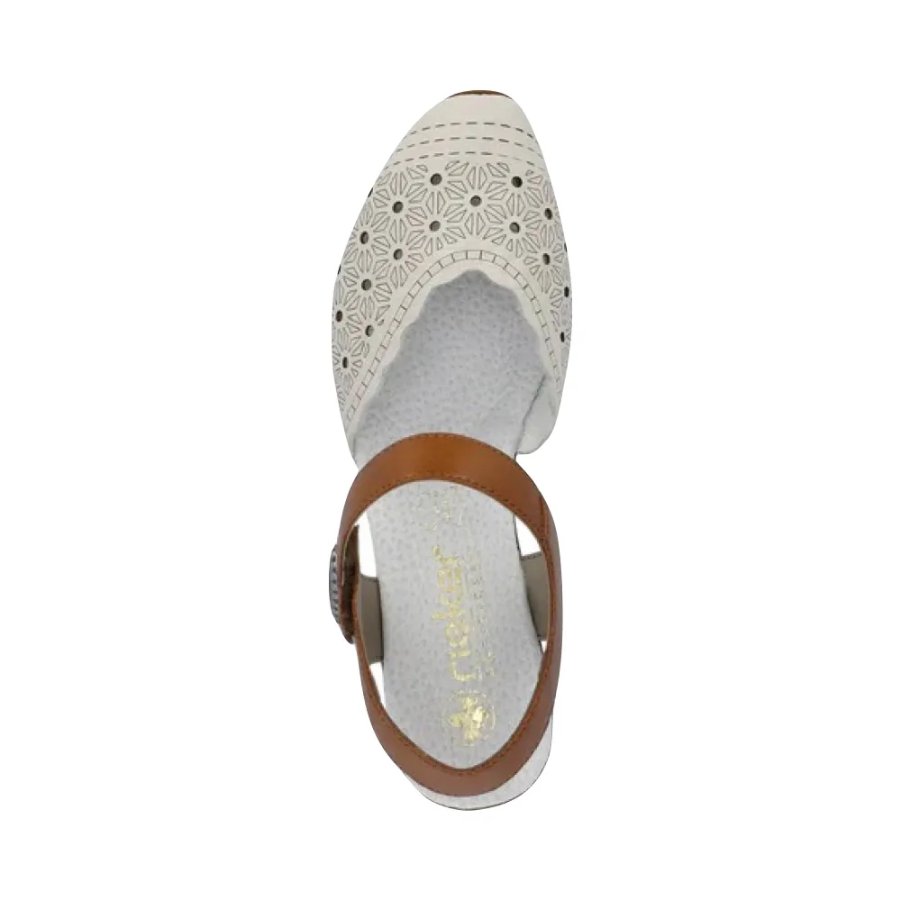 Rieker Damen Mirjam 03 Mary Jane in Creme/Cayenne