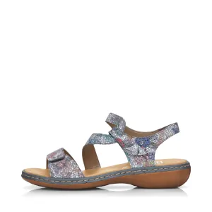 Rieker Damen Regina C7 Sandale in Blau Multi