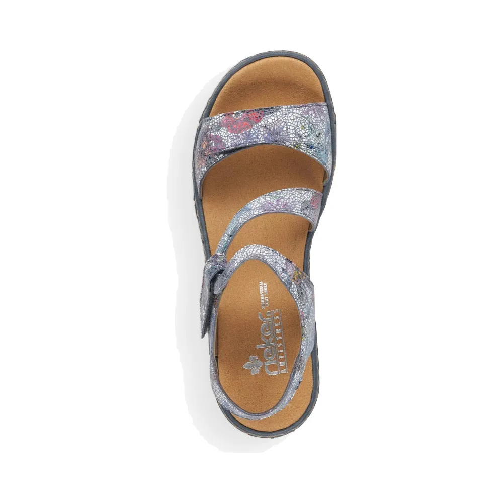 Rieker Damen Regina C7 Sandale in Blau Multi