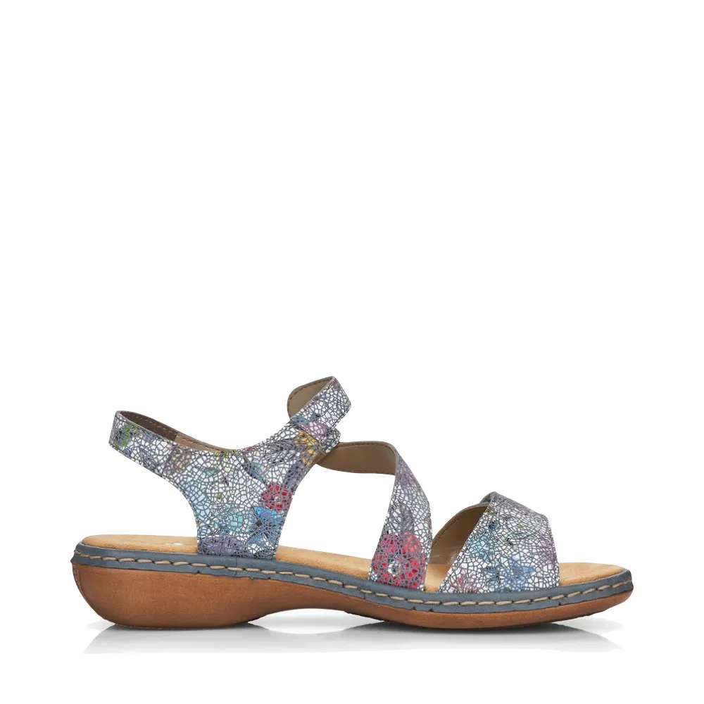 Rieker Damen Regina C7 Sandale in Blau Multi
