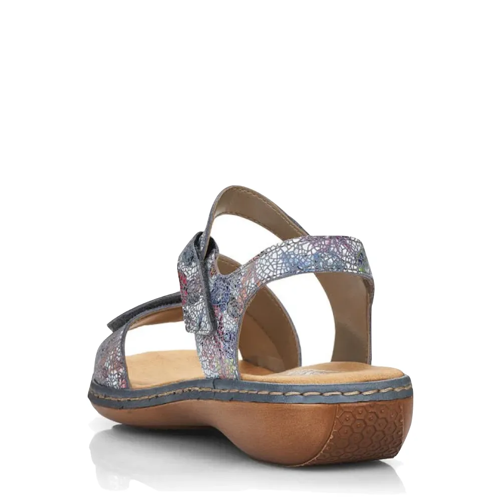 Rieker Damen Regina C7 Sandale in Blau Multi