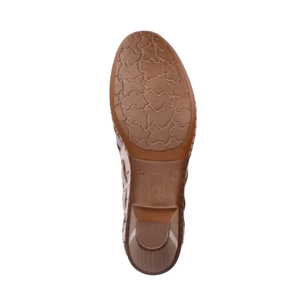 Rieker Damen Sina 78 Geflochtener Slingback mit Absatz in Lehm