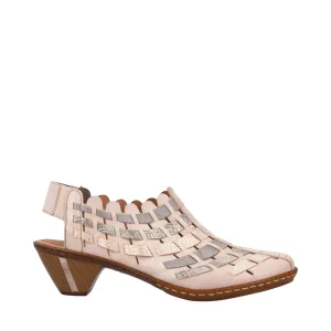 Rieker Damen Sina 78 Geflochtener Slingback mit Absatz in Lehm