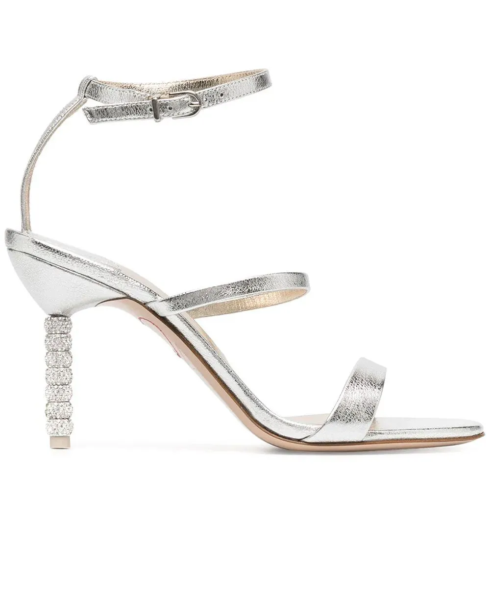 Rosalind Crystal Mittellanger Sandal in Silber