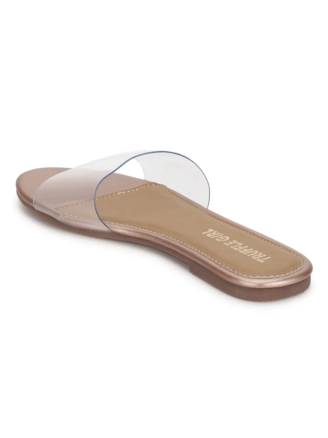 Roségold PU Plexiglas Klare Flats