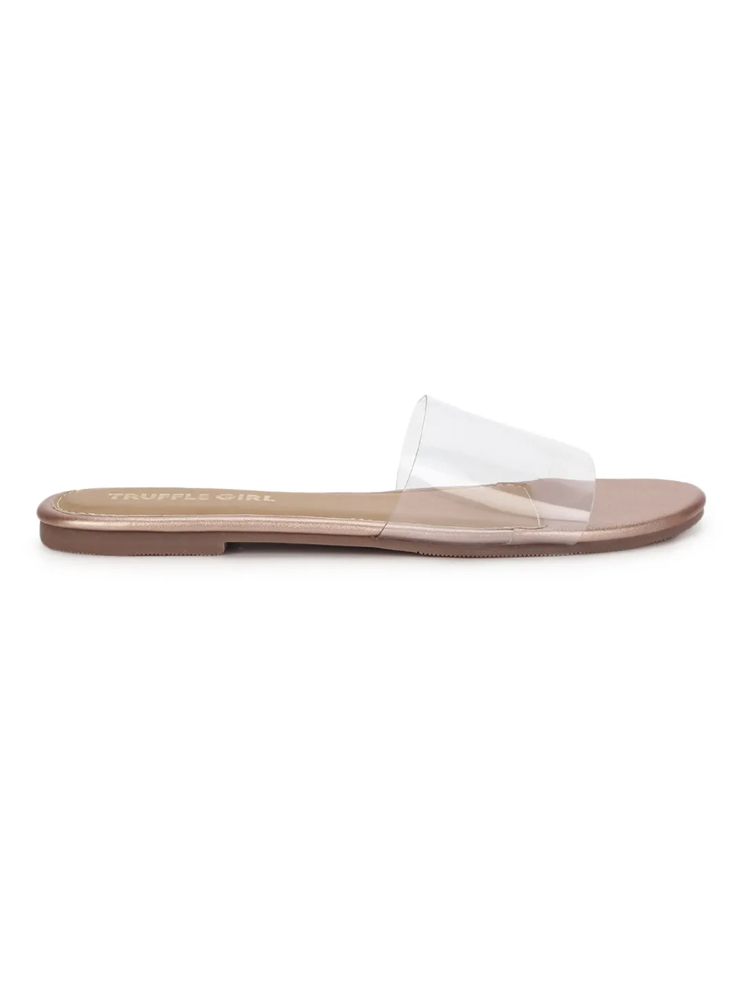 Roségold PU Plexiglas Klare Flats