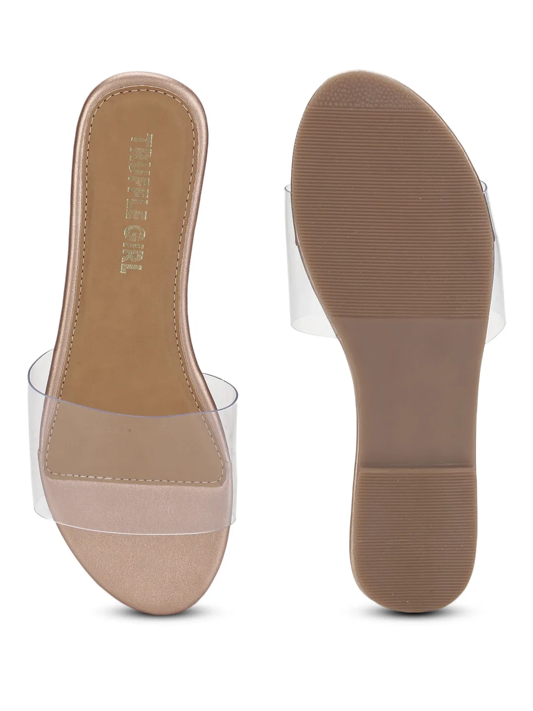 Roségold PU Plexiglas Klare Flats
