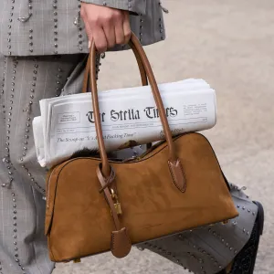 Ryder Schultertasche, Wildleder, Cognac Taschen_Stella Mccartney_Taschen