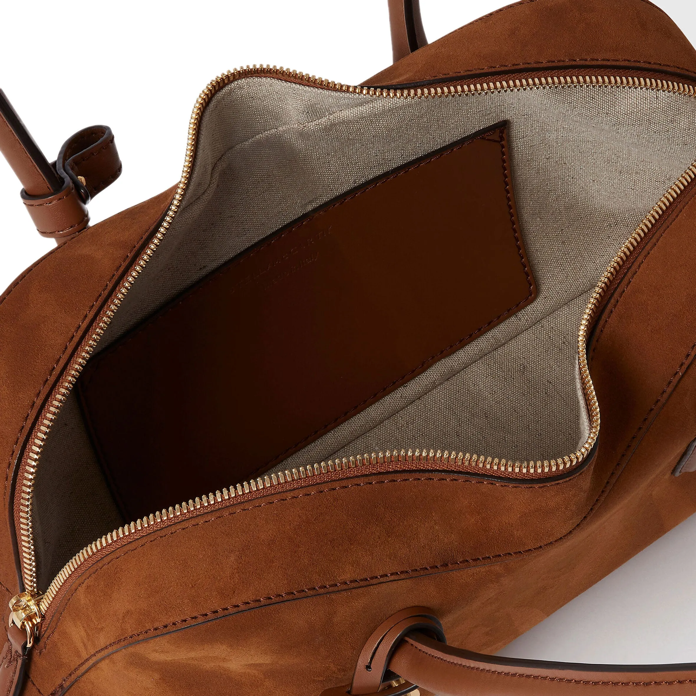 Ryder Schultertasche, Wildleder, Cognac Taschen_Stella Mccartney_Taschen