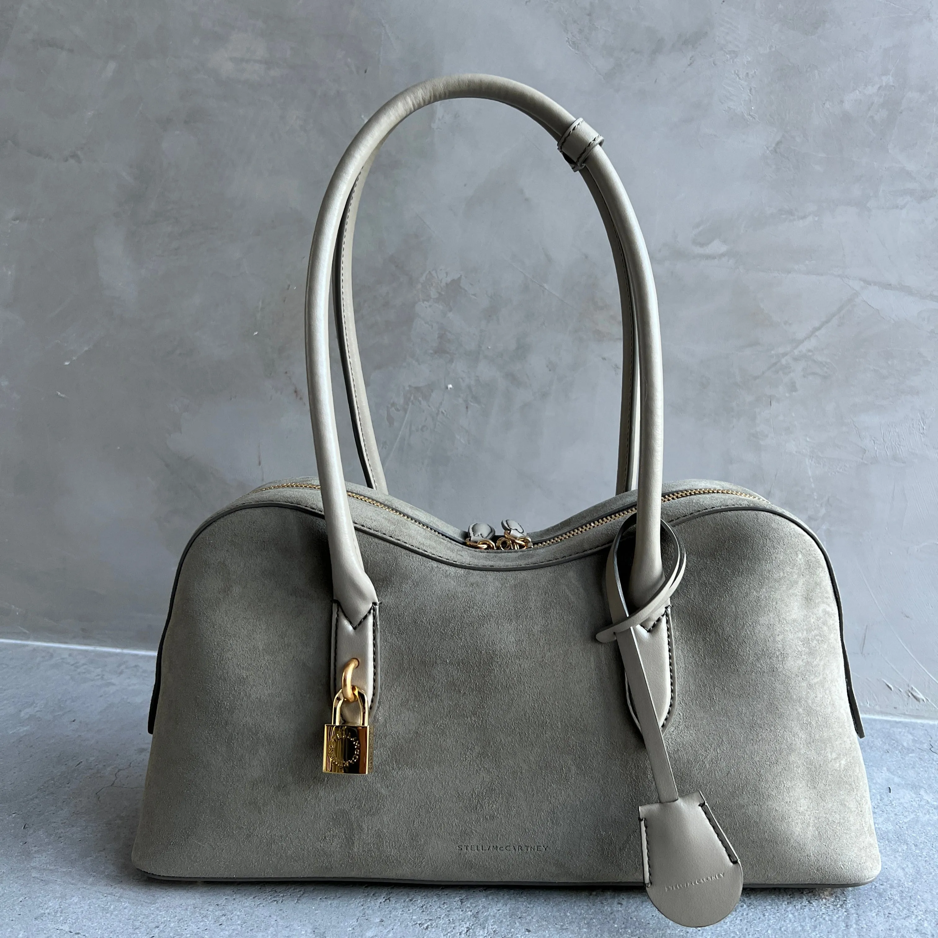 Ryder Schultertasche, Wildleder, Khaki Taschen_Stella Mccartney_Taschen