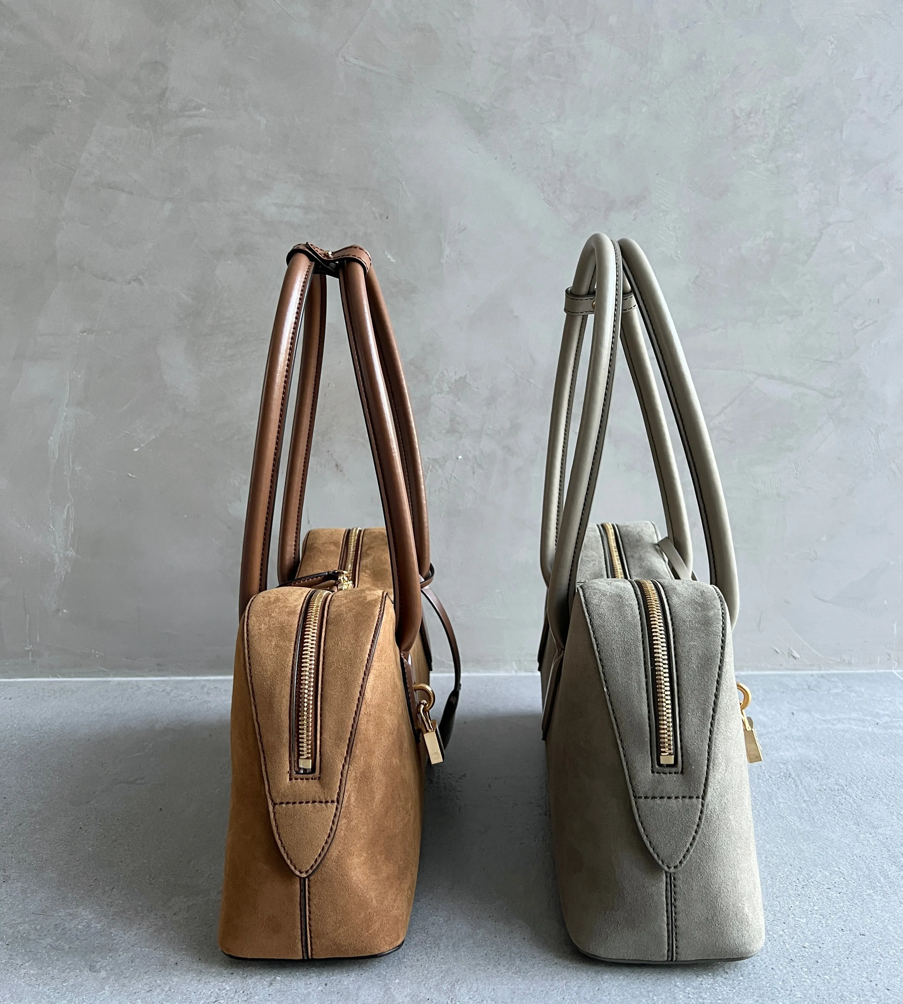 Ryder Schultertasche, Wildleder, Khaki Taschen_Stella Mccartney_Taschen