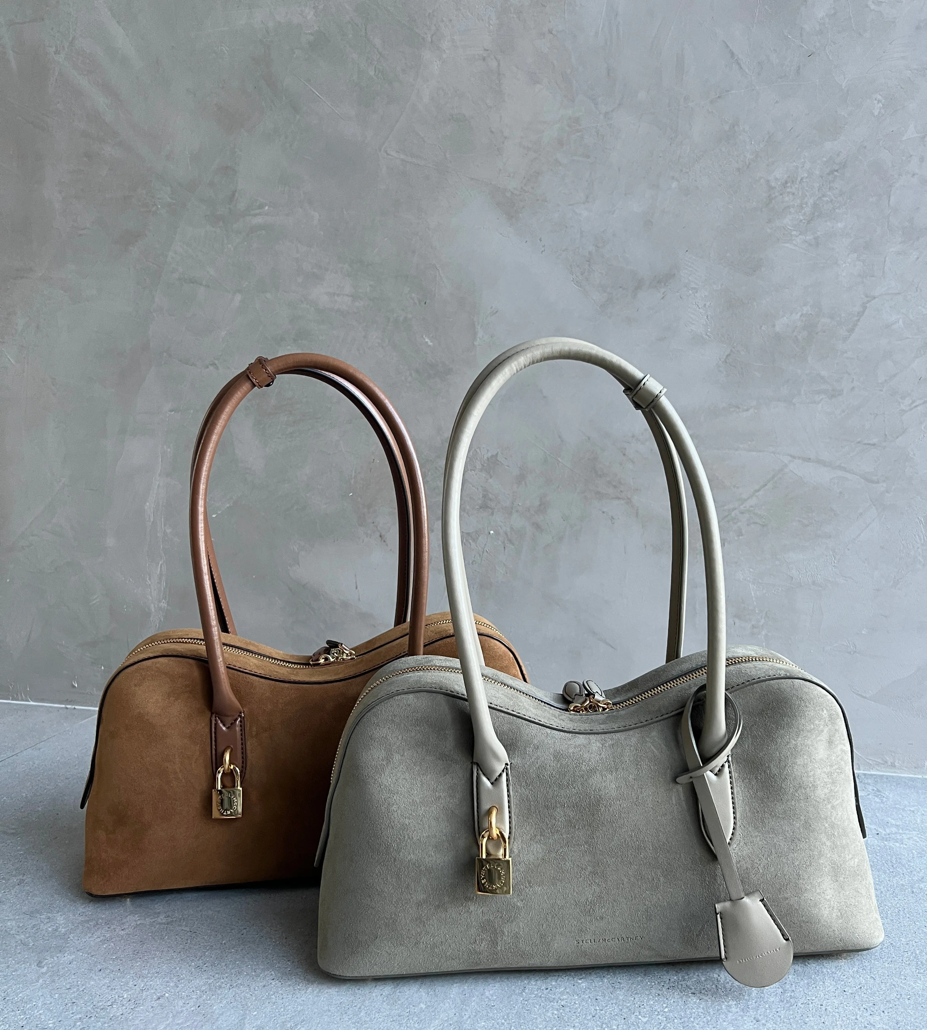 Ryder Schultertasche, Wildleder, Khaki Taschen_Stella Mccartney_Taschen