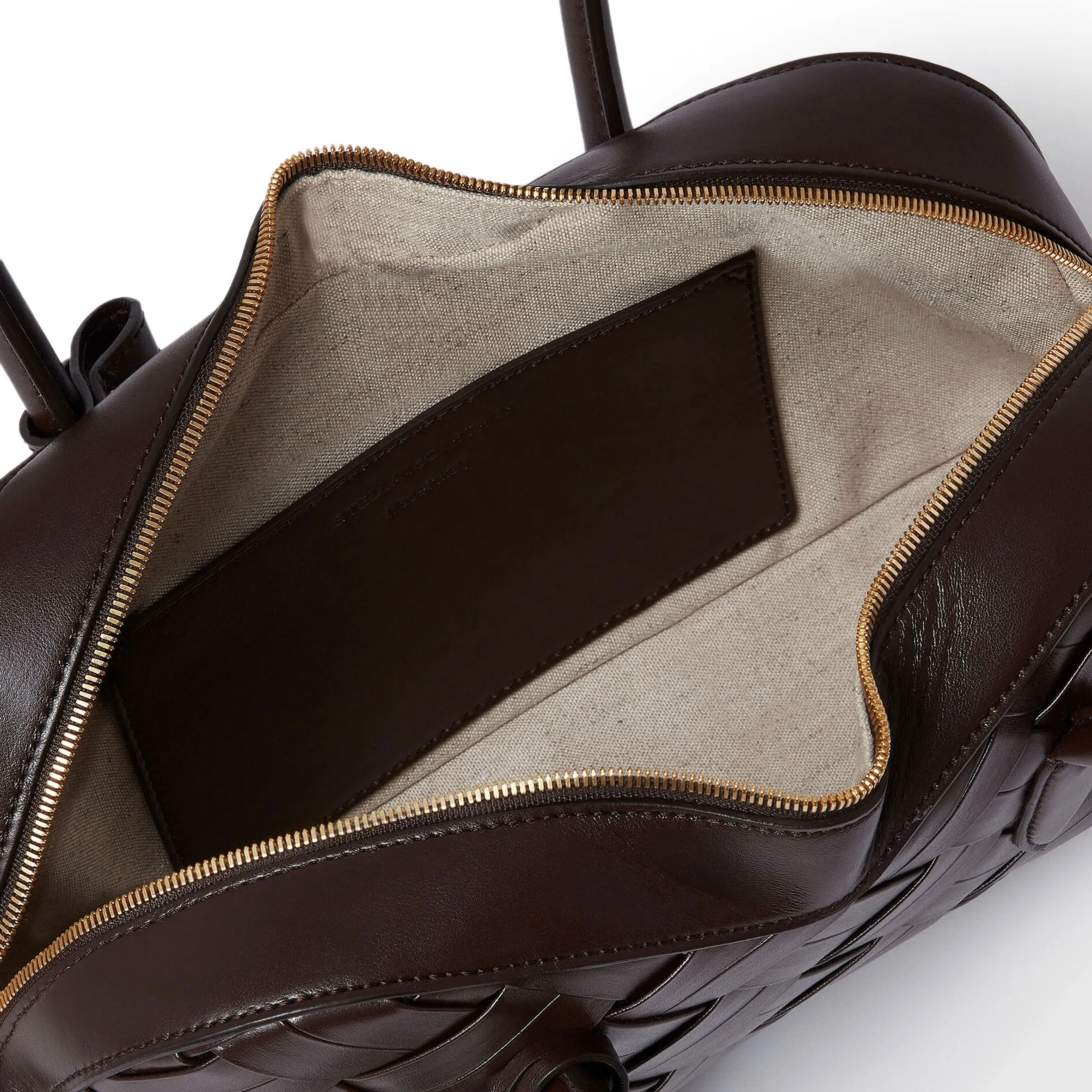 Ryder Gewebte Schultertasche, Schokoladenfarbene Taschen_Stella Mccartney_Taschen