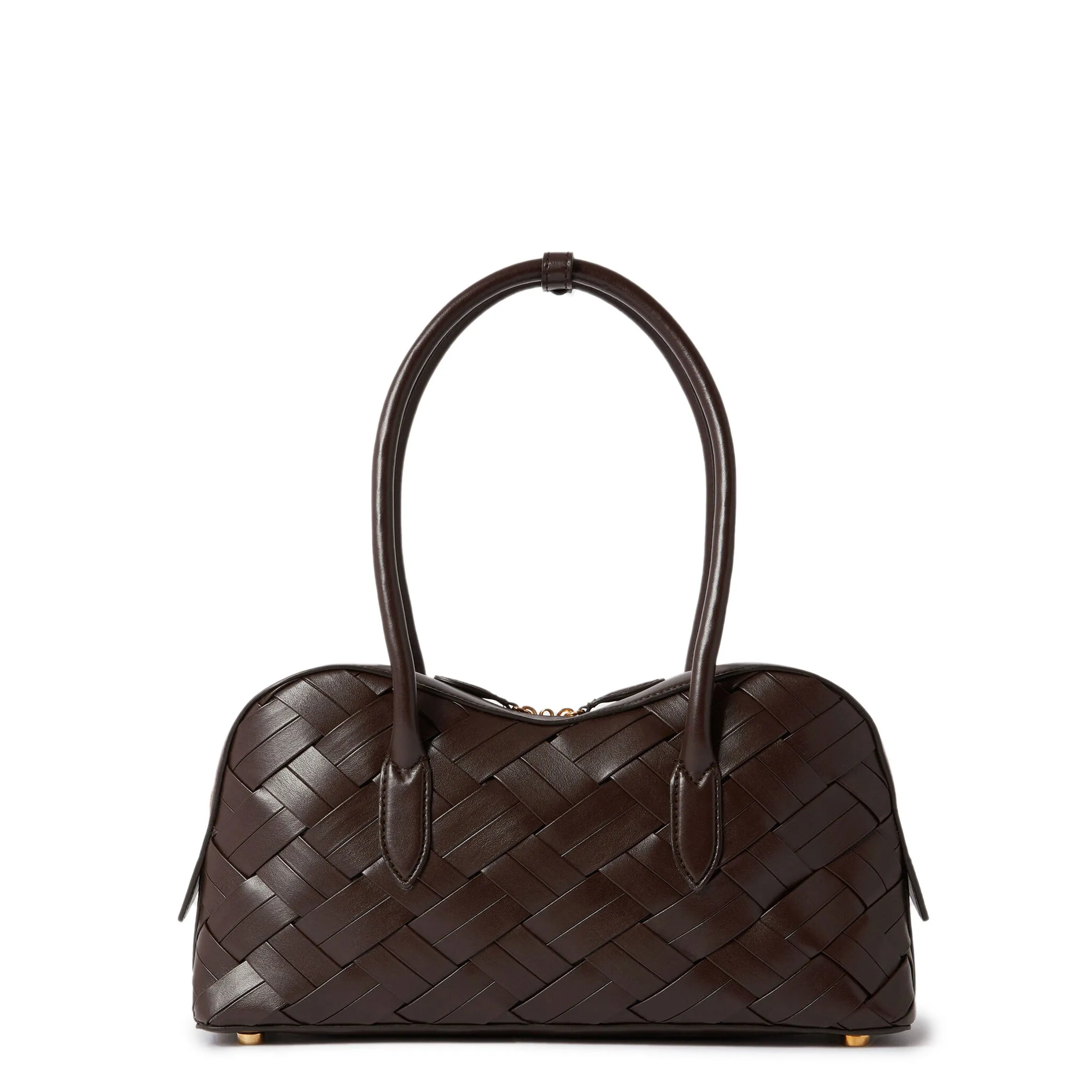 Ryder Gewebte Schultertasche, Schokoladenfarbene Taschen_Stella Mccartney_Taschen