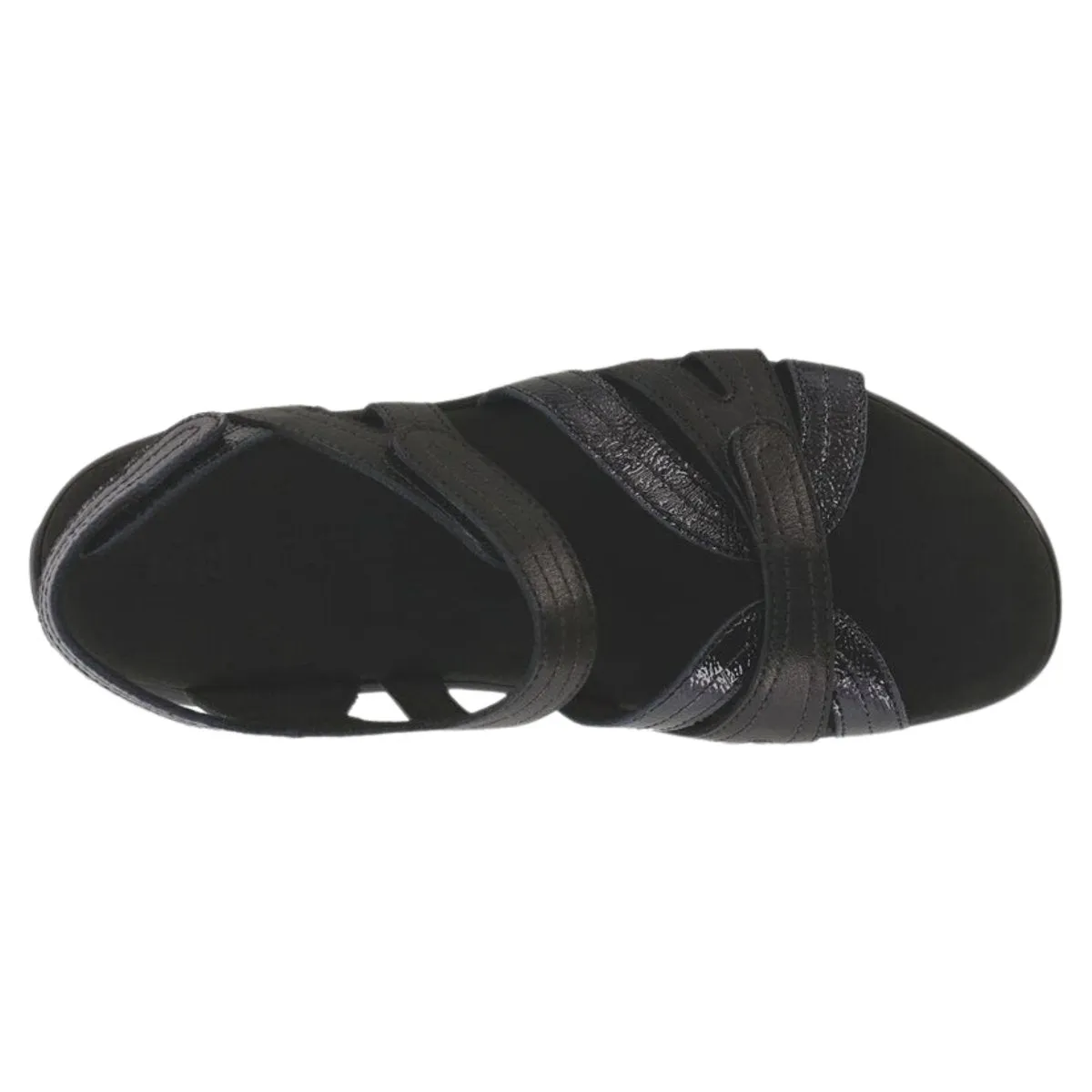S A S Damen Pier Sepia Schwarz Sand Leder