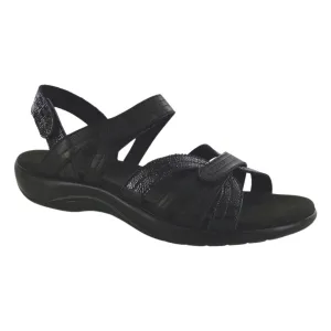 S A S Damen Pier Sepia Schwarz Sand Leder