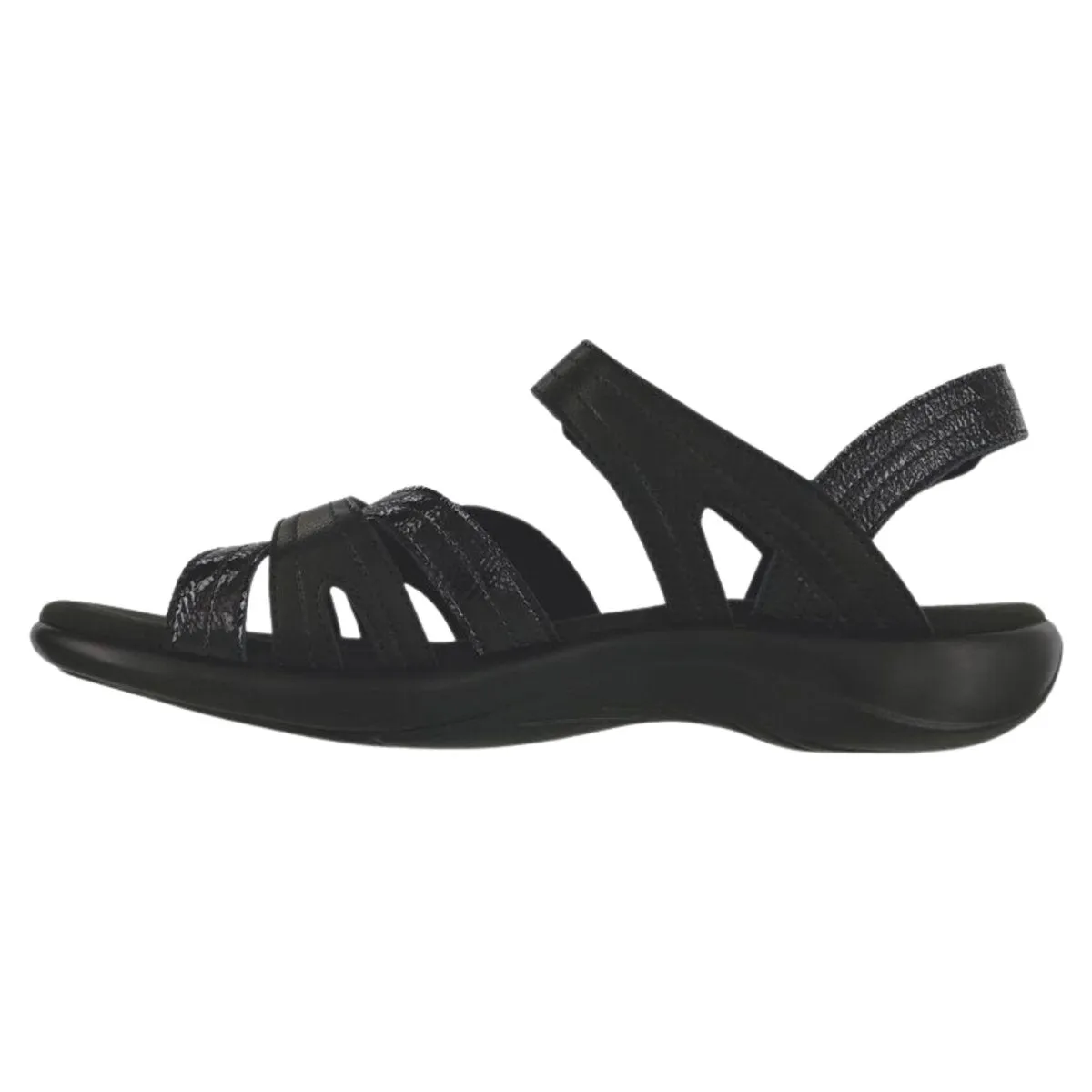 S A S Damen Pier Sepia Schwarz Sand Leder