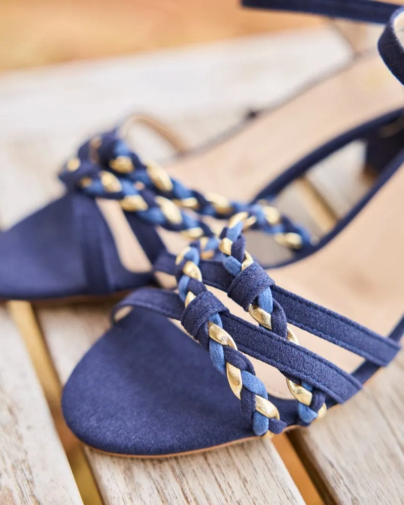 Saleccia Recycelte Vegane Wildleder-Pumps mit Absatz | Mitternachtsblau