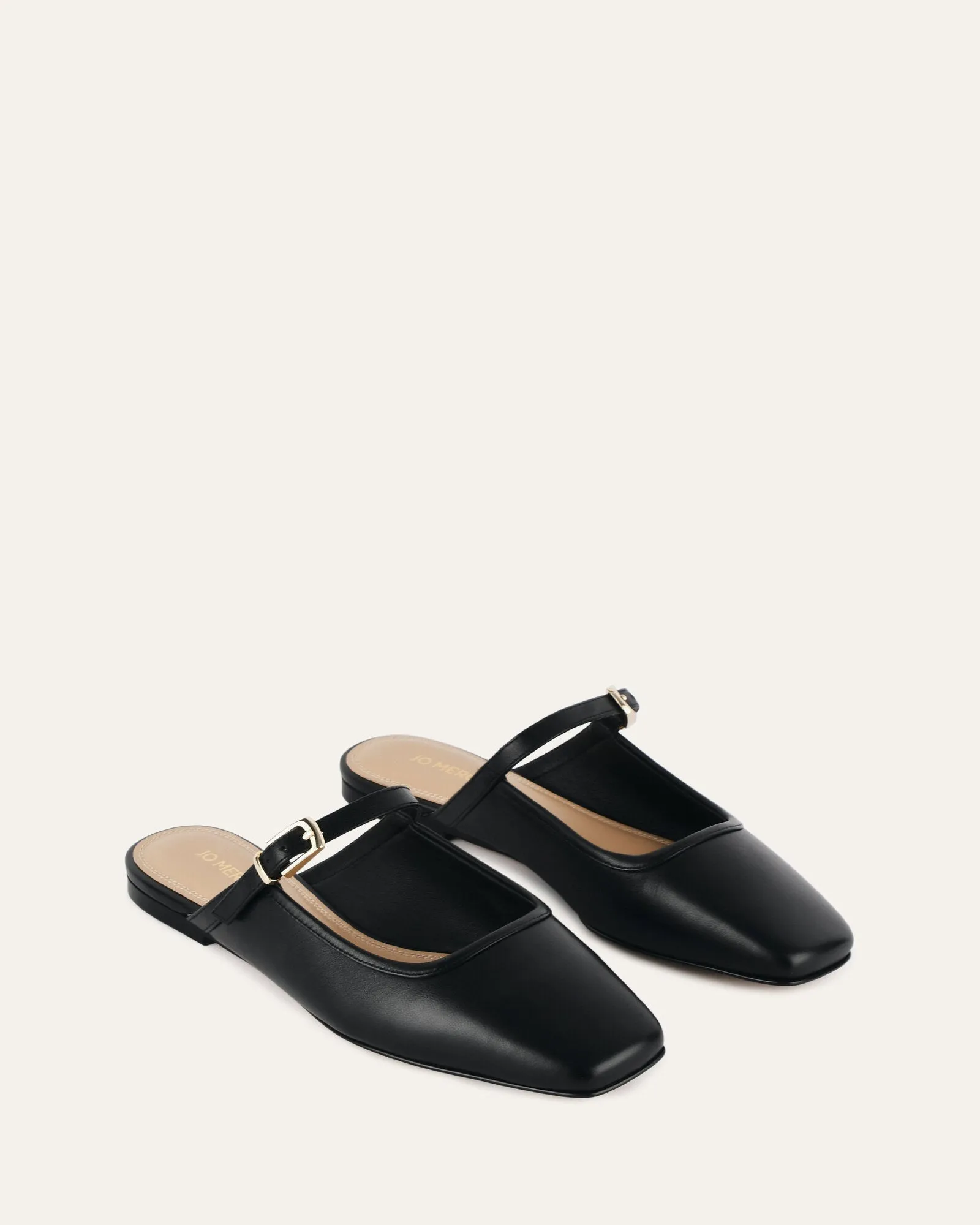 SAMMY DRESS FLATS SCHWARZES LEDER