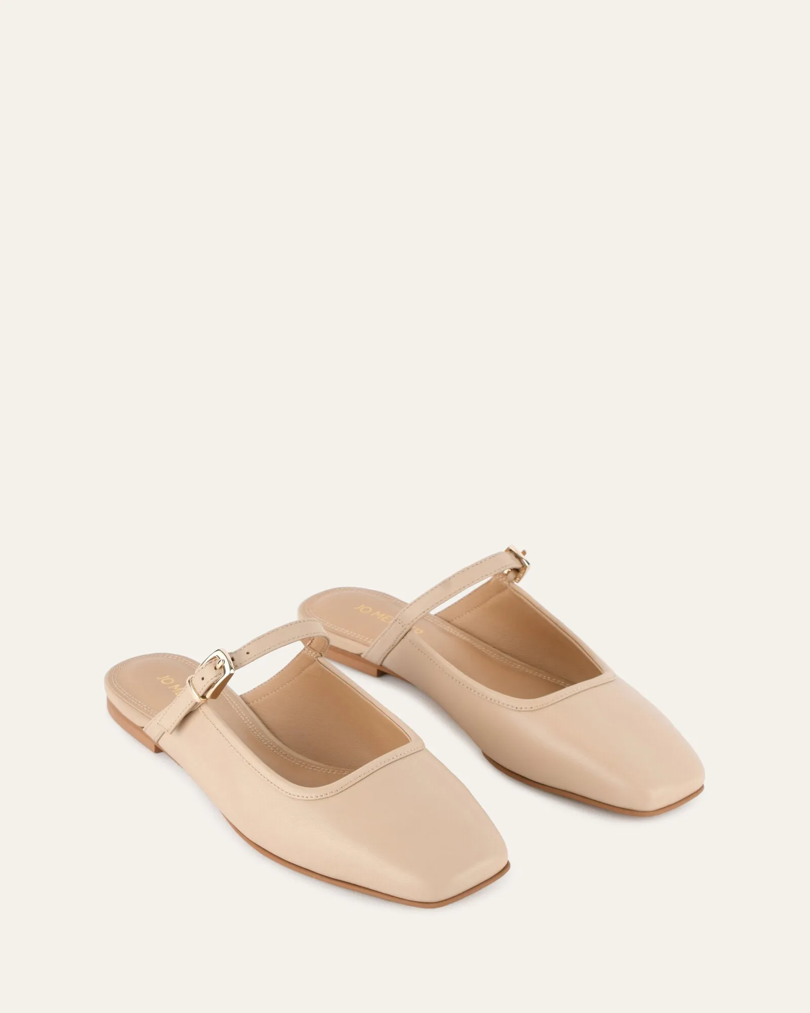 SAMMY DRESS FLATS SAND LEDER