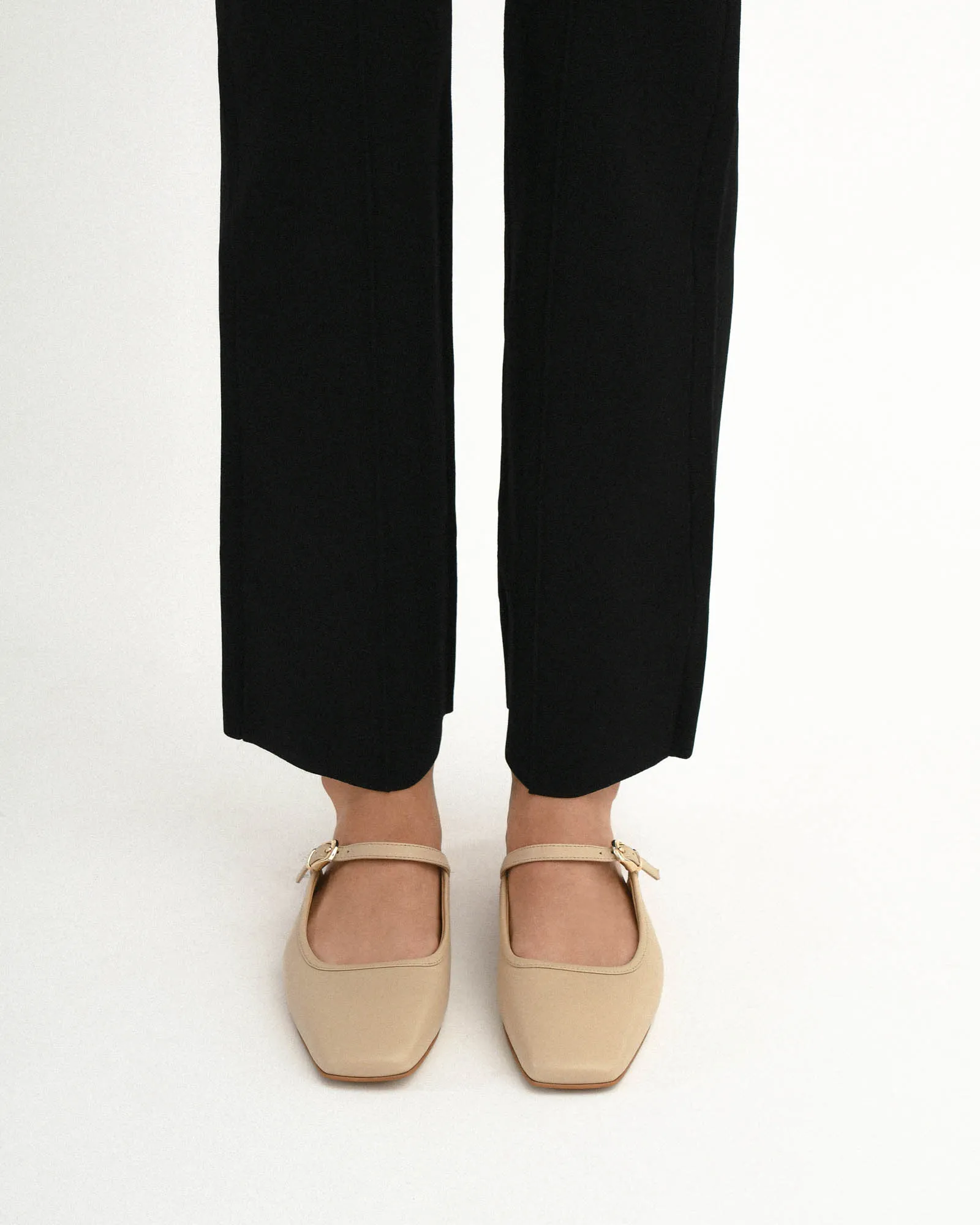 SAMMY DRESS FLATS SAND LEDER