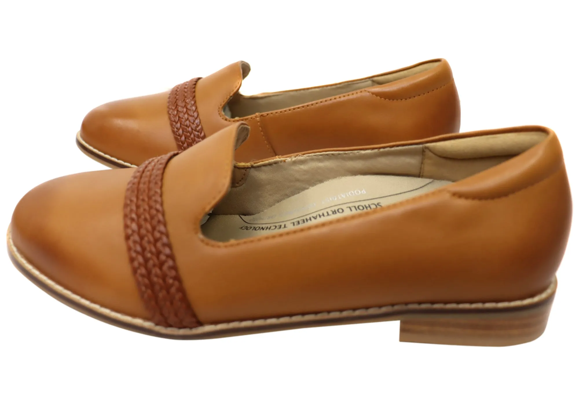 Scholl Orthaheel Tribe Loafer Damen Unterstützende Leder Komfortschuhe Scholl Orthaheel Schuhe